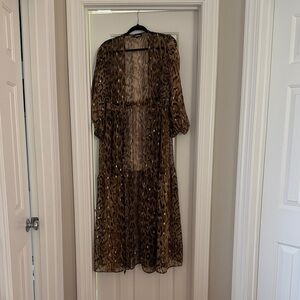 Express Leopard Print Swim Coverup